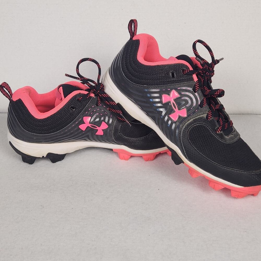 Under Armour Women's Glyde RM Softball Cleats Blk/Pink Sz 8 3022076-002